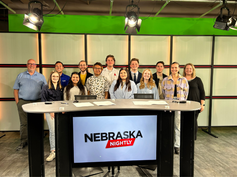 Student newscasters group shot