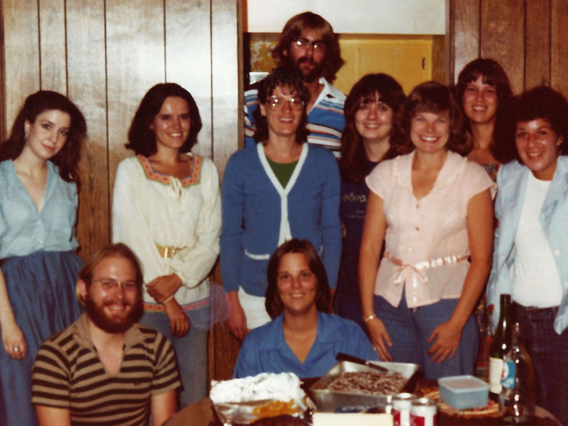 Photo taken in 1978 when CoJMC alumna Sara (Schweider) Kennedy hosted a party at her house in Tampa for fellow alumni working at Florida newspapers