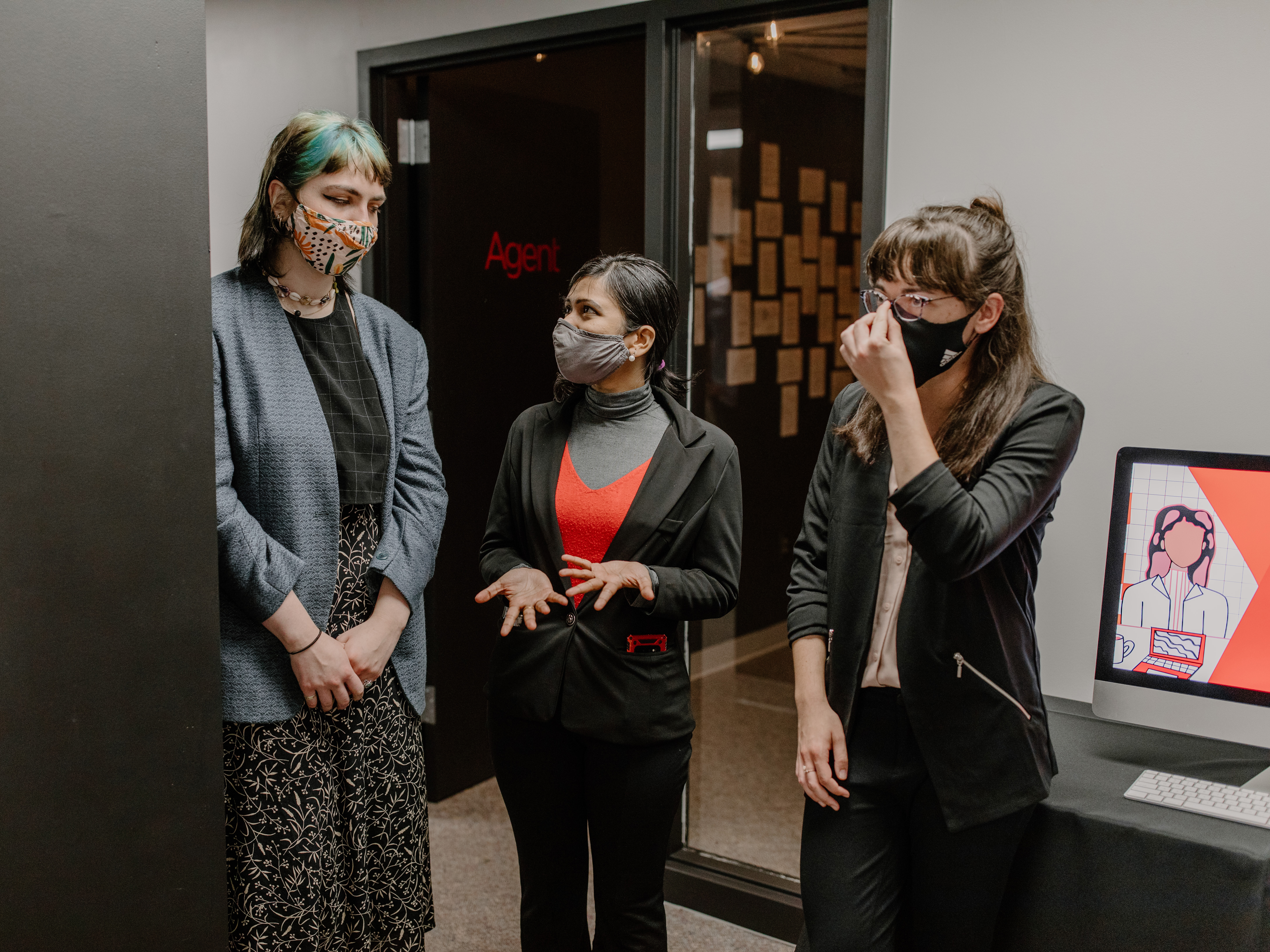 Student participants in Heartland Webzine talk at the launch on Oct. 29, 2021. 