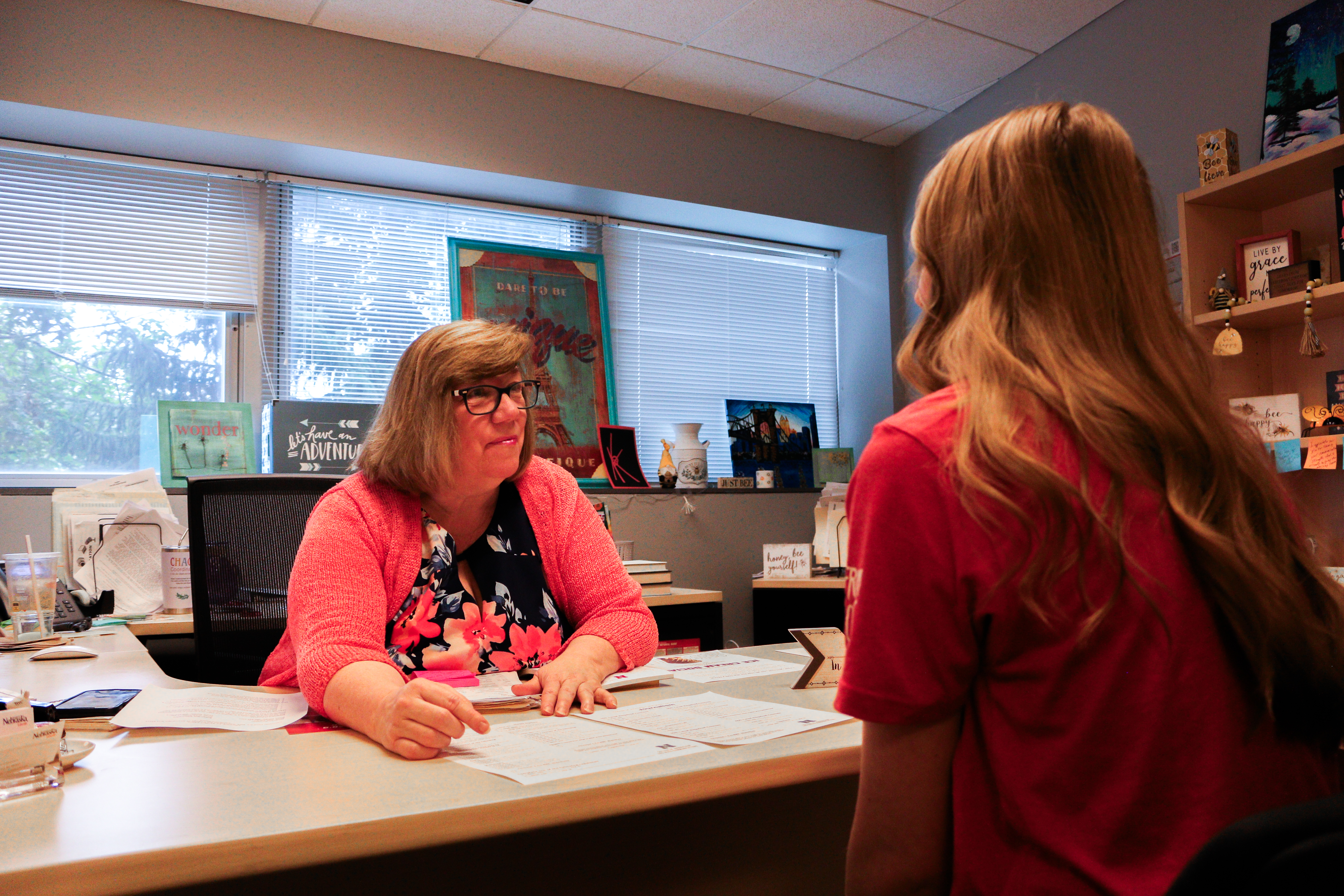 A student meeting with an advisor