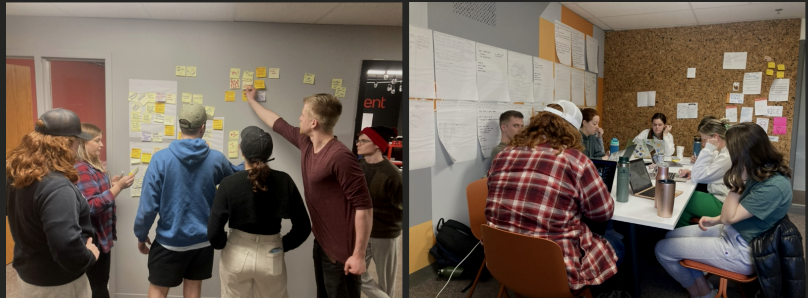 UNL's National Student Advertising Competition team talking strategy during their weekend workshop, with Urich as a special guest.