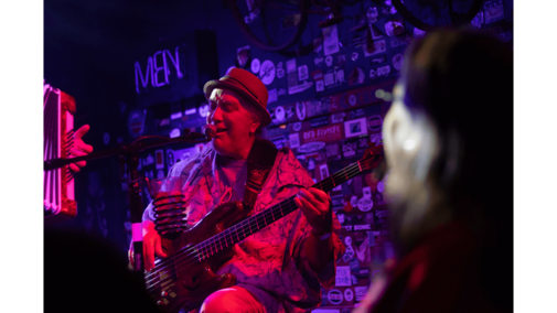Craig Balderston, 65, of Omaha, plays bass and sings with Sailing in Soup at the Zoo Bar on Saturday, Feb. 21, 2026, in Lincoln, Nebraska. The Zoo Bar is a historic live music venue in Lincoln that many famous blues musicians have performed at since its opening in 1973.