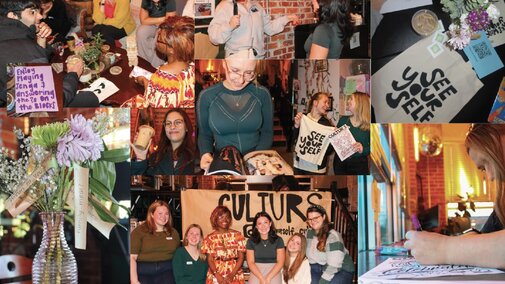 Collage of photos of people 