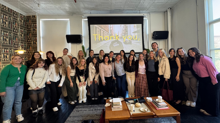 Group photo of 2025 NYC Media Tour students.