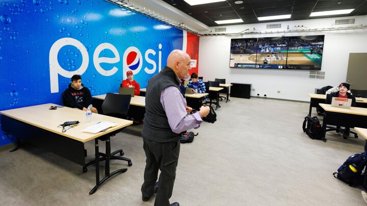 John Shrader teaches in the Pepsi Unlimited Sports Lab