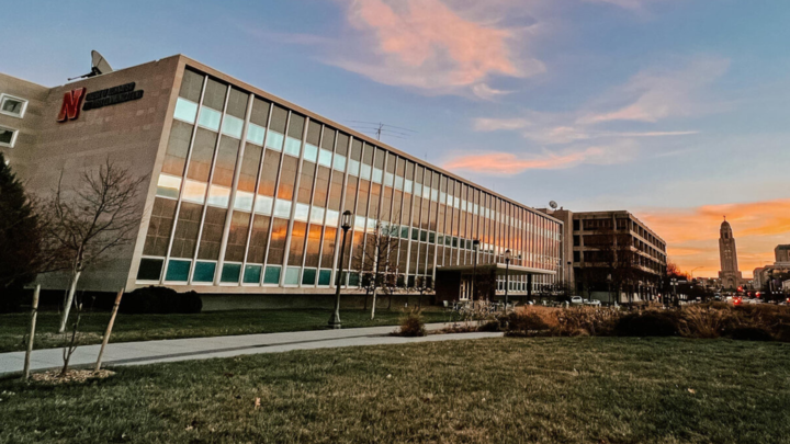 Anderson Hall at sunset