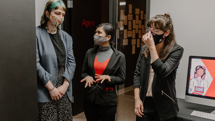 Student participants in Heartland Webzine talk at the launch on Oct. 29, 2021. 