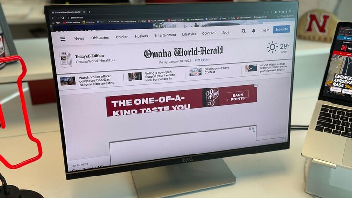 Computer Screen of the Omaha World-Herald