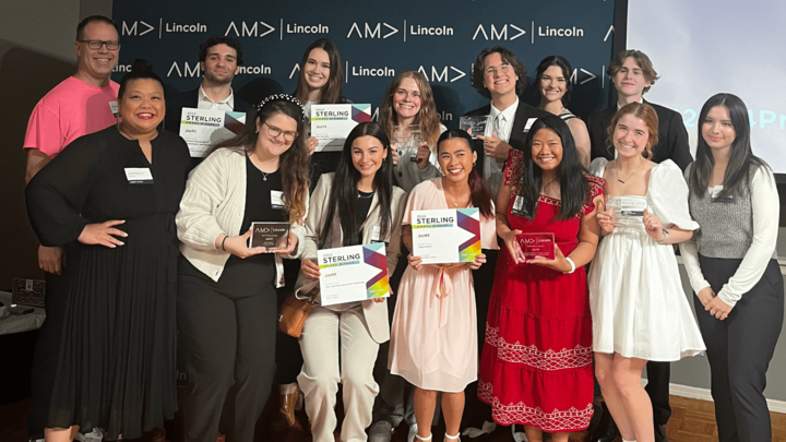 Jacht students and faculty at the AMA Prism Awards in Lincoln, NE on May 9, 2024.