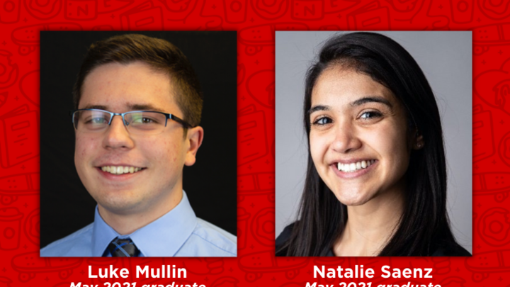 Luke Mullin and Natalie Saenz headshots