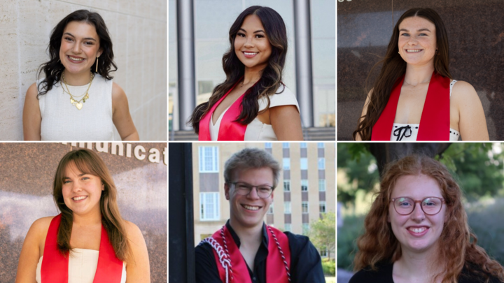 Top row, from left: Maddie Ames, Erica Napuli, Emily Stoner; Bottom row, from left: Aislinn Sullivan, David Swotek, Anna Youell