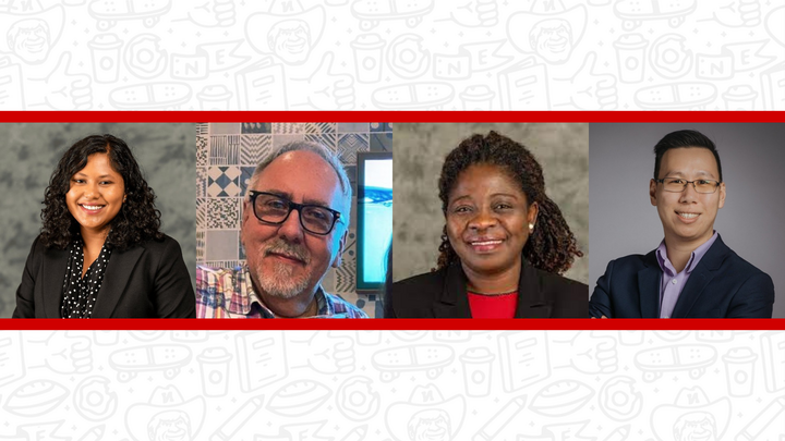 From left: Mia Azizah ('20), Daniel Charleston (‘77), Margaret Nongo-Okojokwu (‘22), Jay (Jia Yung) Tan