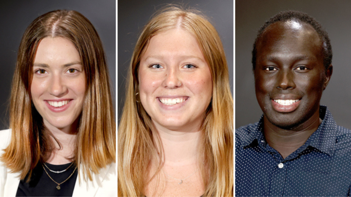 (From left) Naomi Delkamiller of Omaha, Jenna Ebbers of Cambridge, Joseph Zakaria of Lincoln