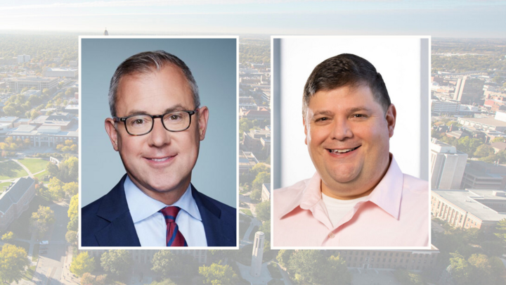 Jeff Zeleny (left) and Aaron Sanderford