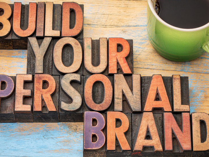 Printing blocks that spell "Build your personal brand"