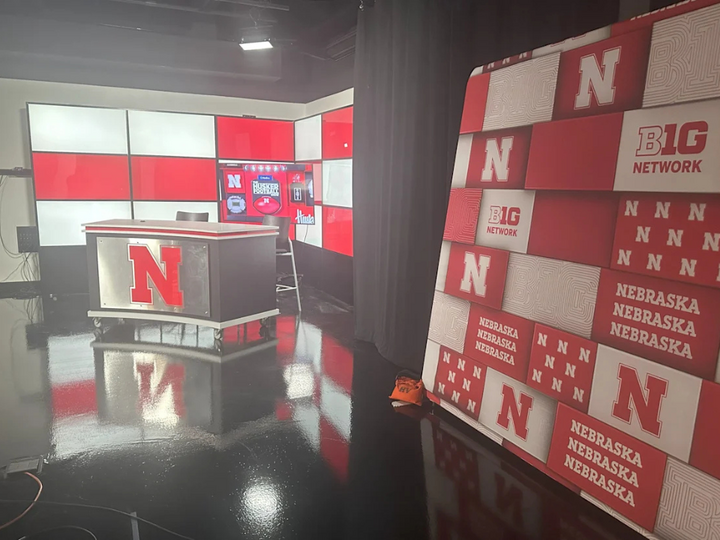 Coaches shows for Nebraska Athletics take place in the new multimedia production facility.