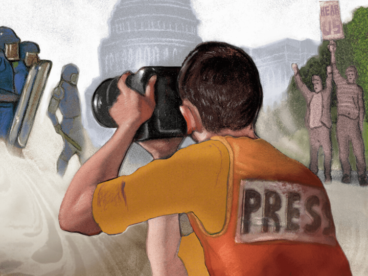 illustration of person taking a photo