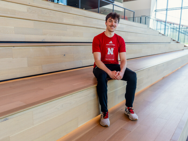 Tyler Hurst, a sports media and communication graduate from Glenview, Illinois who will be doing graphic design for a National Hockey League team moving forward.