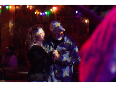 Couple enjoys Sailing in Soup’s performance at the Zoo Bar Karstin Gottula (left), 47, of Lincoln, and Shawn Fishman Voss (right), 61, of Lincoln, dance to Sailing in Soup’s music at the Zoo Bar on Saturday, Feb. 21, 2026, in Lincoln, Nebraska. Sailing in Soup is a veteran jam band that delivers a global tour of all soul-enriched music styles, according to their Facebook. (Photo by Alex Gryczanowski / UNL College of Journalism and Mass Communications)