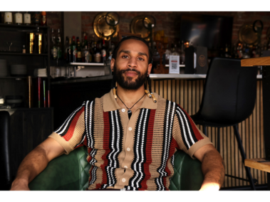 Director of Community Voicing Partnerships, LaRue Marcos LaRue Marcos, a 33-year-old Omaha native, shares his life journey at 1:37 p.m. on Saturday, Feb. 22, 2026. Before he earned a leadership position at the restaurant, he graduated as a student from the program. (Photo by/Hannah E. Herrera)