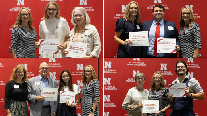 Scholarship recipients pictured with their donor(s) and Dean Veil.