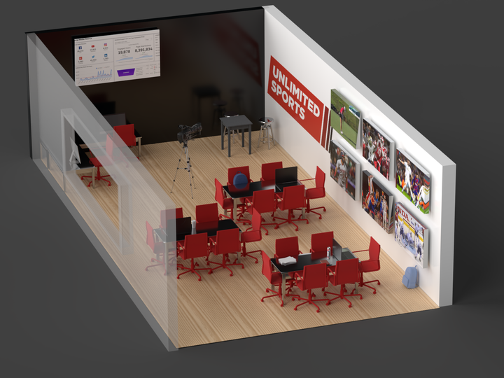 3d rendering of a classroom