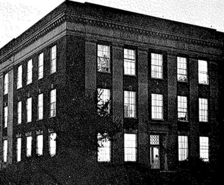 A brick building, Burnett Hall, on the UNL City Campus in Lincoln. 