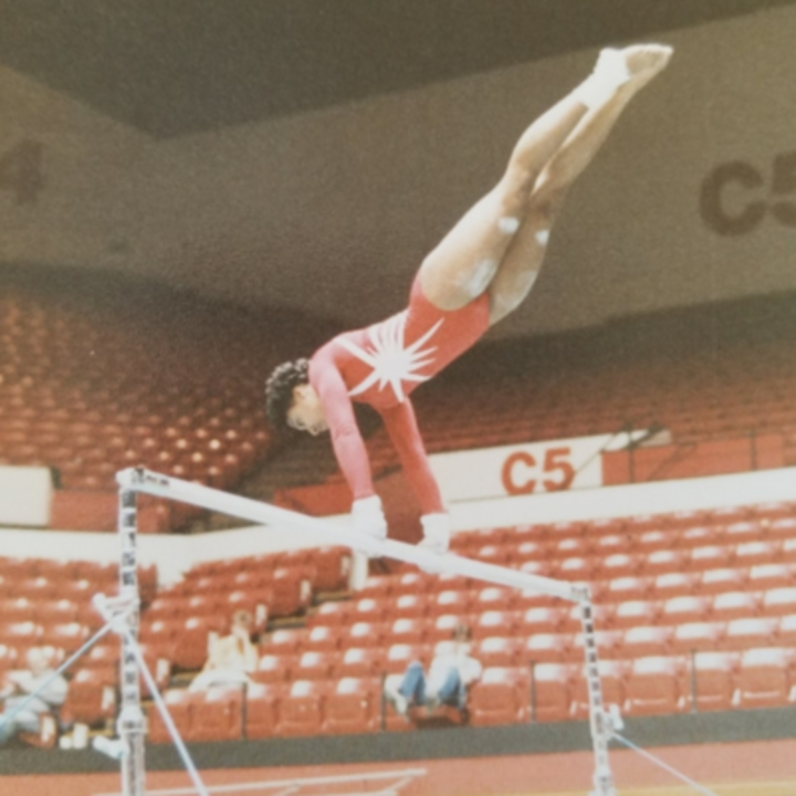 gymnast on bar